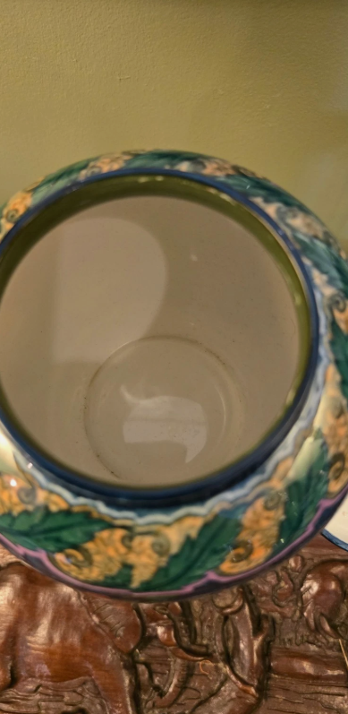 Thumbnail: Art Deco Losol Ware Armado Butterfly Ceramic Lidded Urn Ginger Jar Keeling & Co