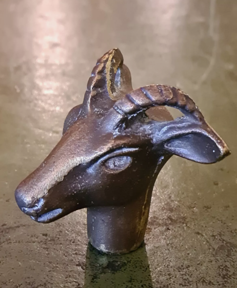 Vintage Bronze Deer's Head Figurine Possibly Indian Decorative, Collectable