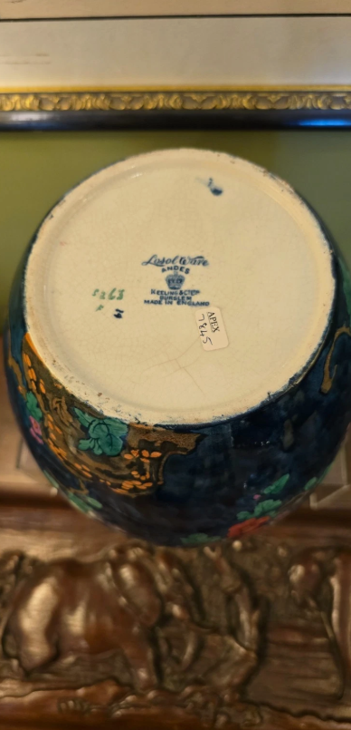 Thumbnail: Antique Art Deco Losol Ware Andes Ceramic Lidded Urn Ginger Jar Keeling & Co