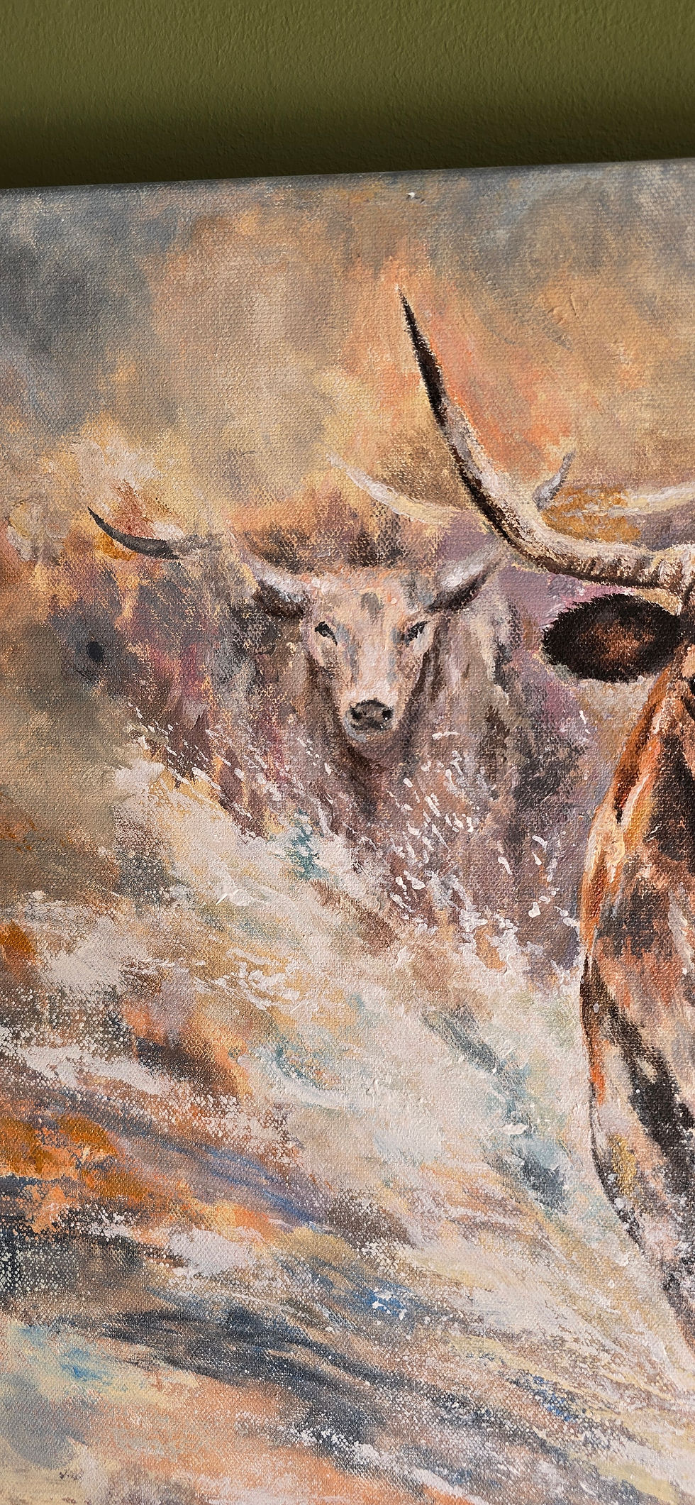 Thumbnail: Acrylic On Canvas Original Painting 'The Crossing' Cotswold Artist H Taylour Bay