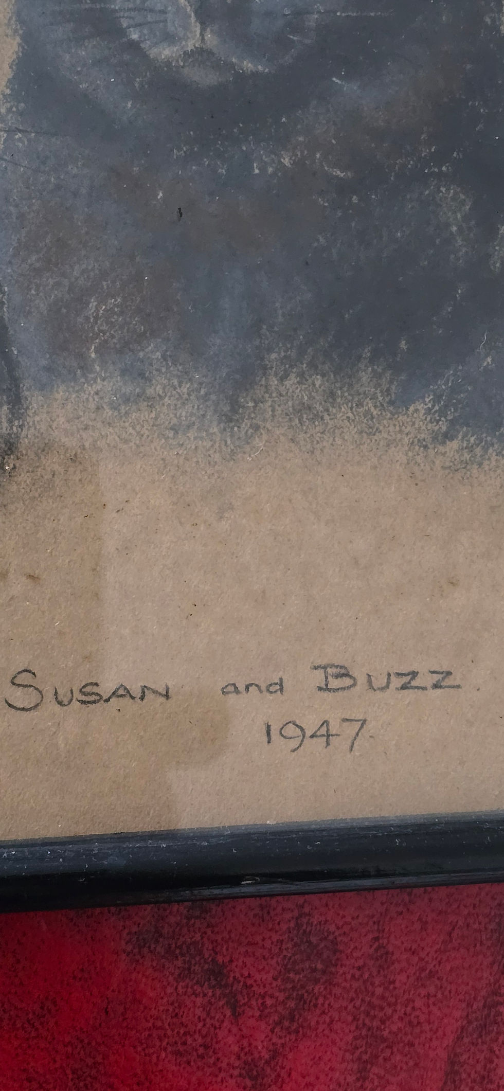 Thumbnail: Vintage Marjorie Cox Pastel Portrait Of Three Cats Signed Dated 1947