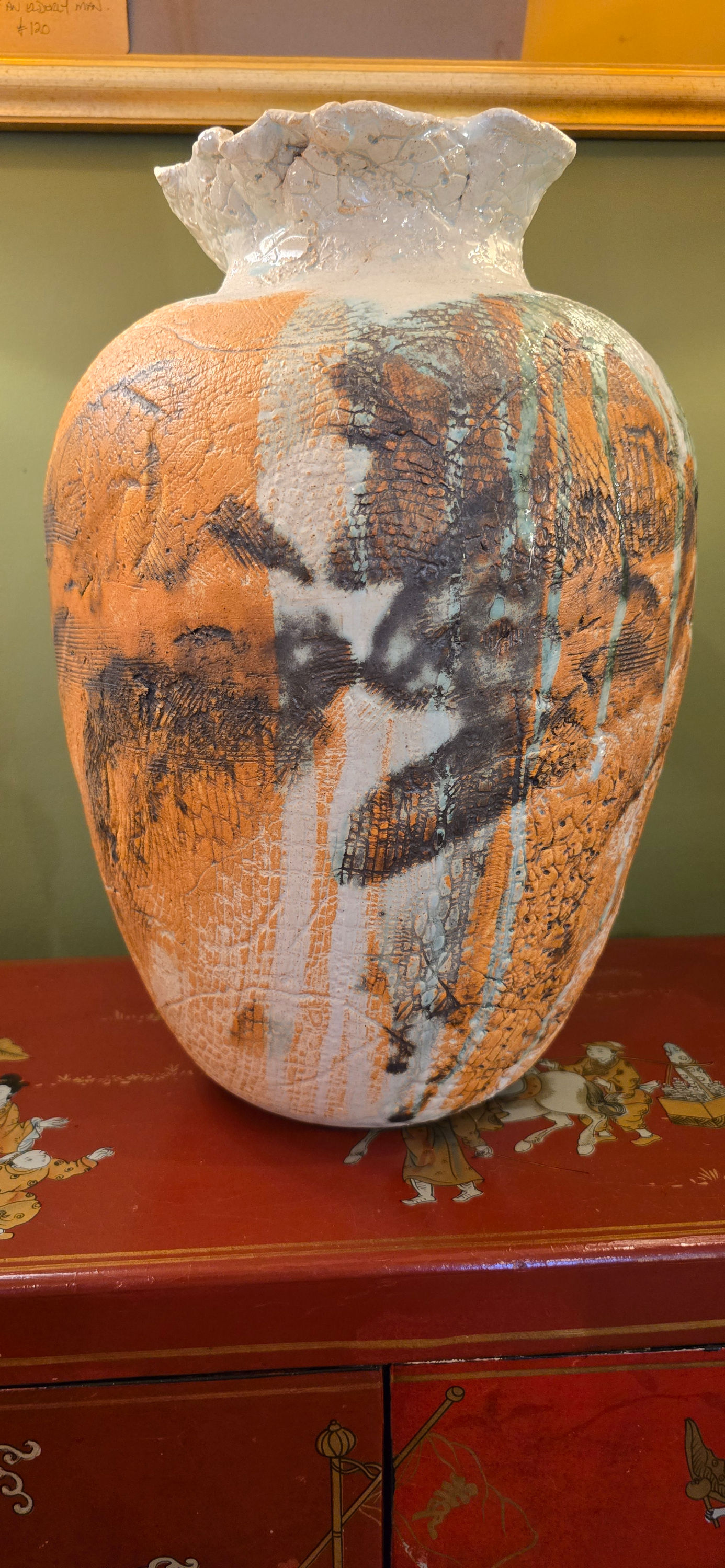 A Very Large Striking Vintage Hand Thrown Studio Art Pottery Vase Decorative