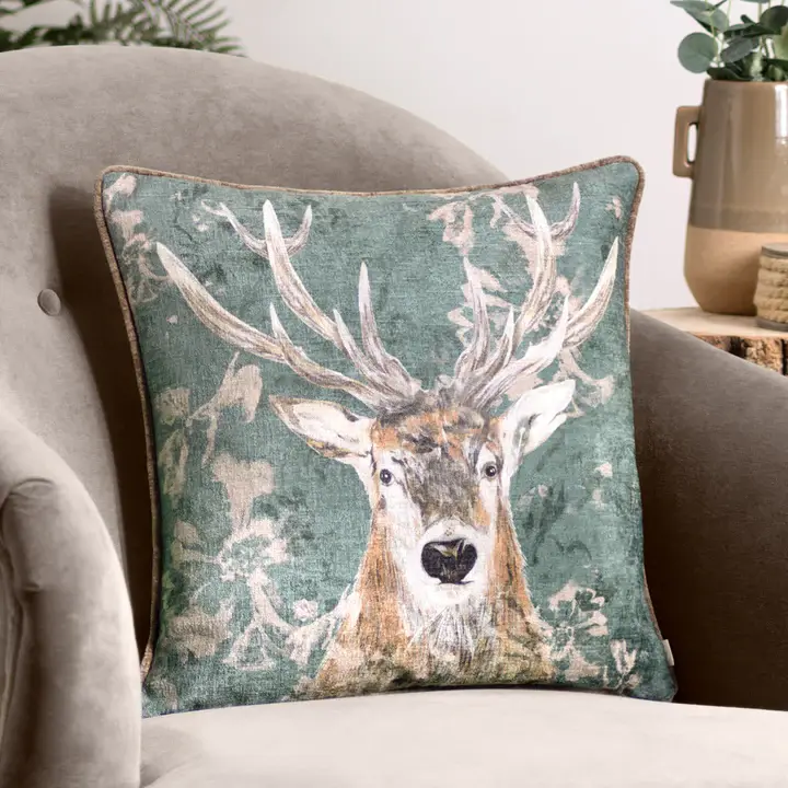 Thumbnail: Avebury Stag Cushion Petrol
