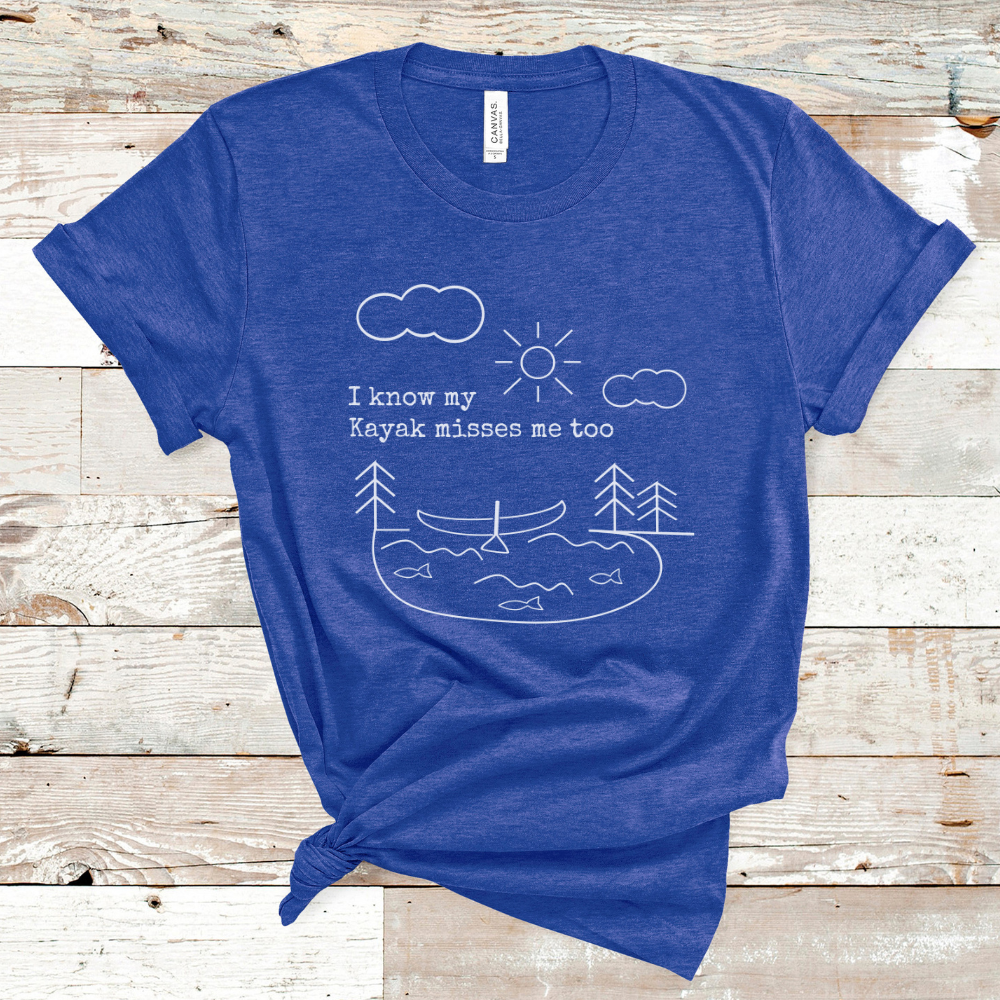 Artistic Kayak T-Shirt, Kayaking Tee, Outdoor Adventure Shirt, Minimalist Kayak