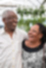 Elderly couple smiling