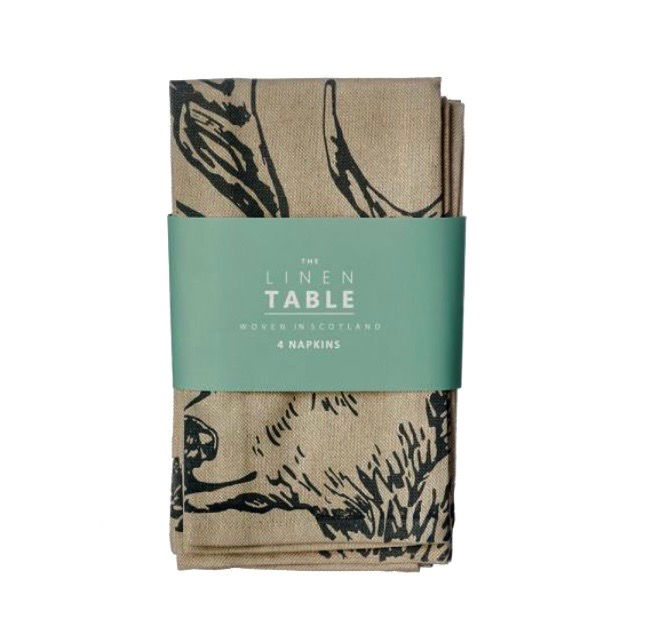 Thumbnail: Stag Linen Napkins - Set of Four