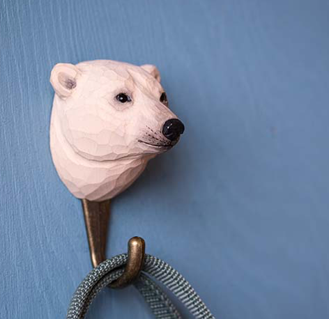 Wooden Polar Bear Hook