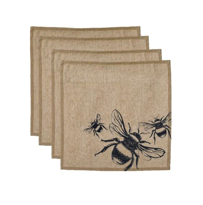 Thumbnail: Set of Four Linen Bee Napkins