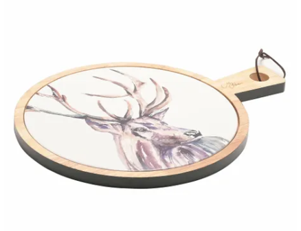 Thumbnail: Rubber Wood and Ceramic Serving Board - Stag