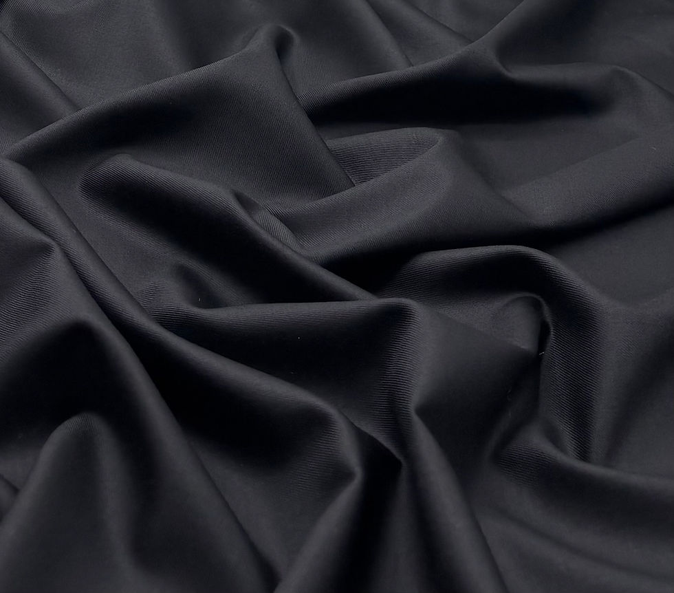 Thumbnail: Black Super 160s Wool & Cashmere Fabric By Selka - 3.50 Meters.