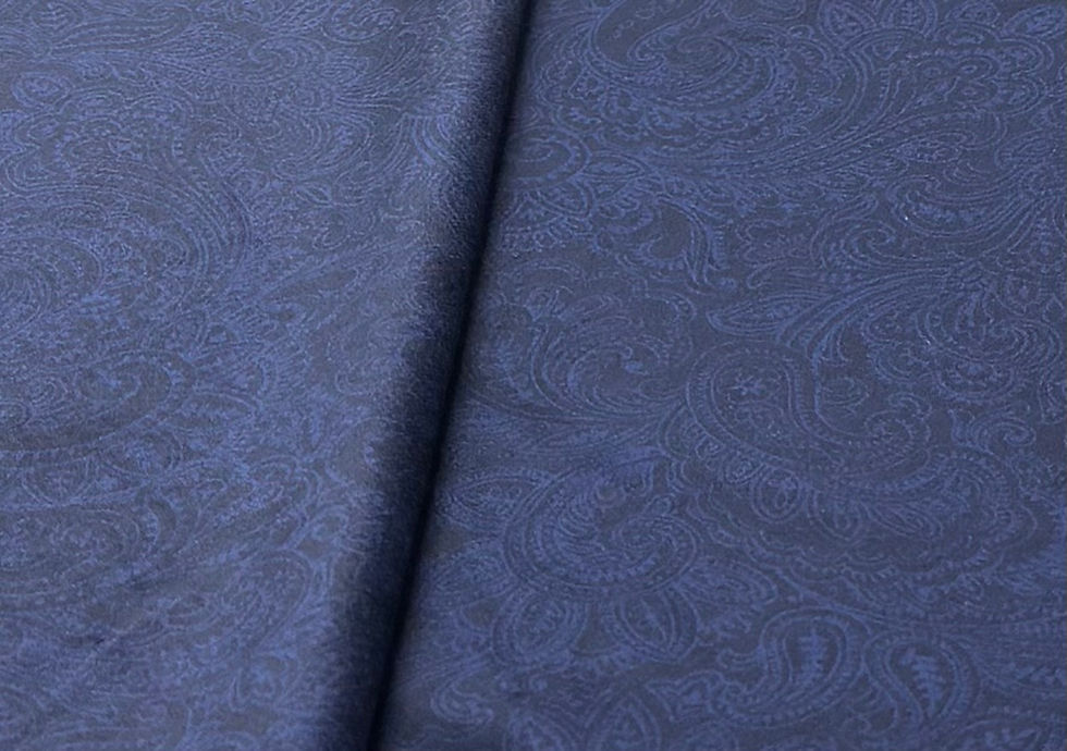 Thumbnail: Blue Paisley 100%  Polyester Velvet Fabric - SOLD PER METER