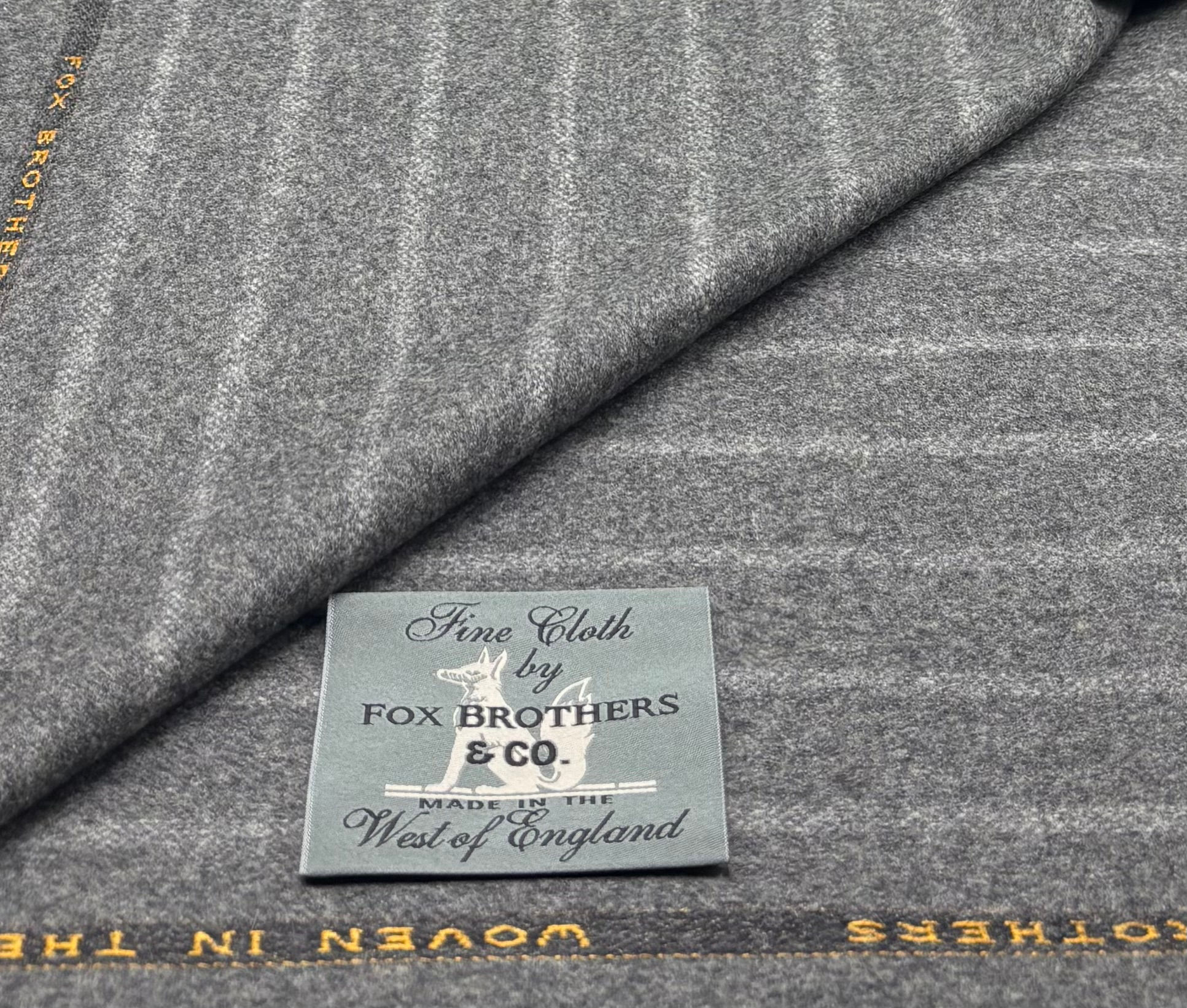 Grey Striped Wool & Cashmere Flannel By Fox Brothers - 4.0 Meters