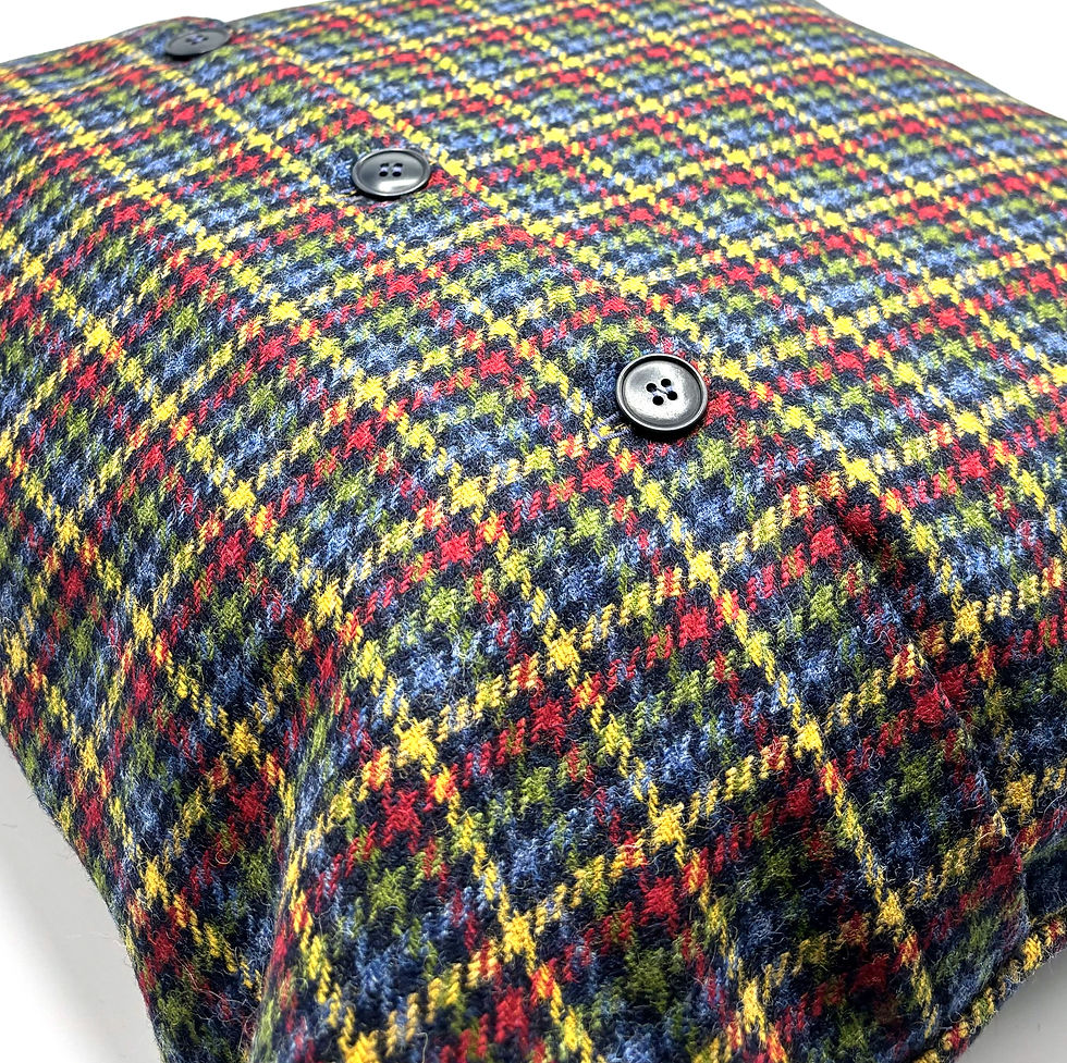 Thumbnail: Dogtooth Check All Wool Cushion Cover Made By Kabbani Textiles