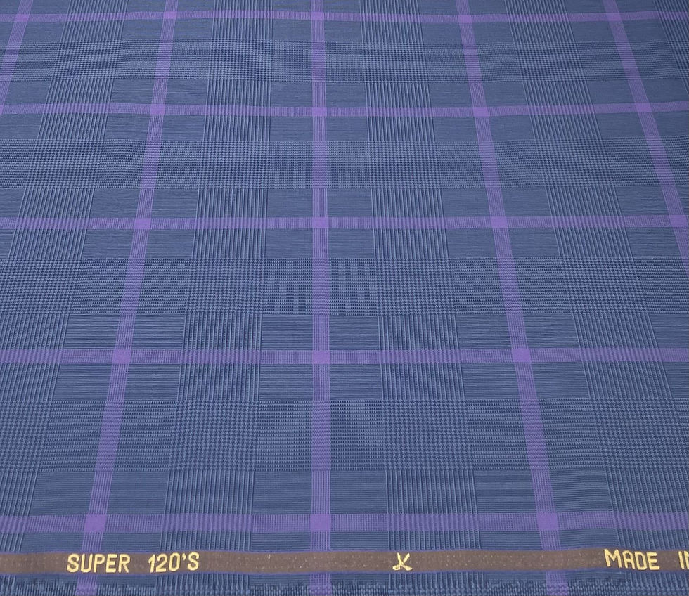 حذاء Prince Of Wales SUPER 120S باللون الأزرق والأرجواني من تصميم فيتالي باربيريس كانونيكو