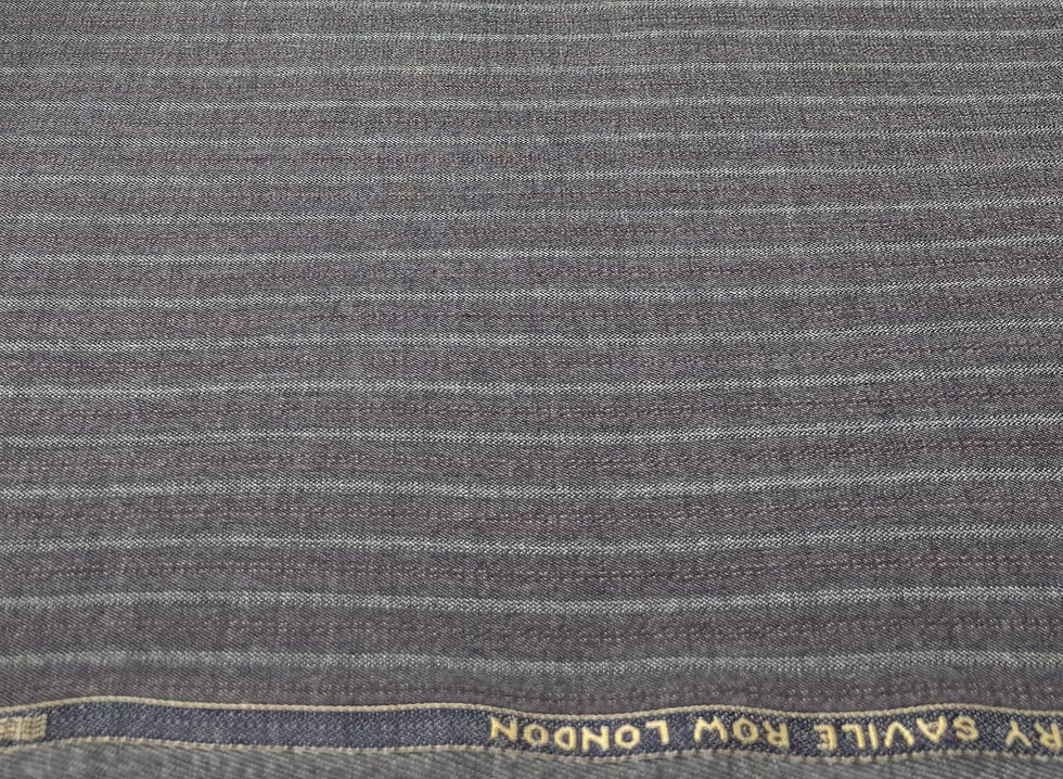 الصورة المصغرة: Grey & Red Striped Super 120s Wool Fabric By Holland & Sherry - 4.0 Meters