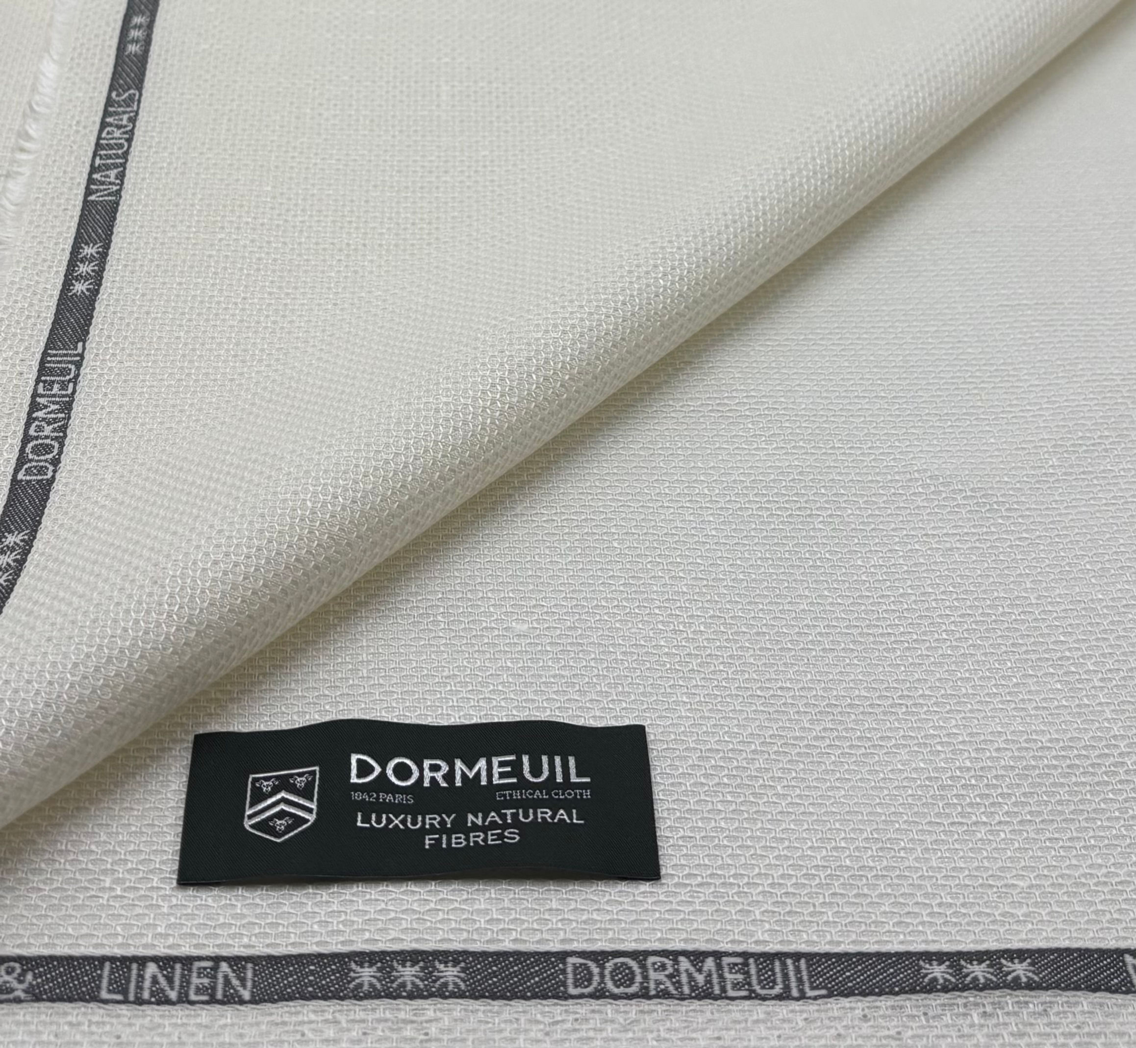 Off White Geometric Linen & Wool Fabric NATURALS By Dormeuil - 2.60 Meters
