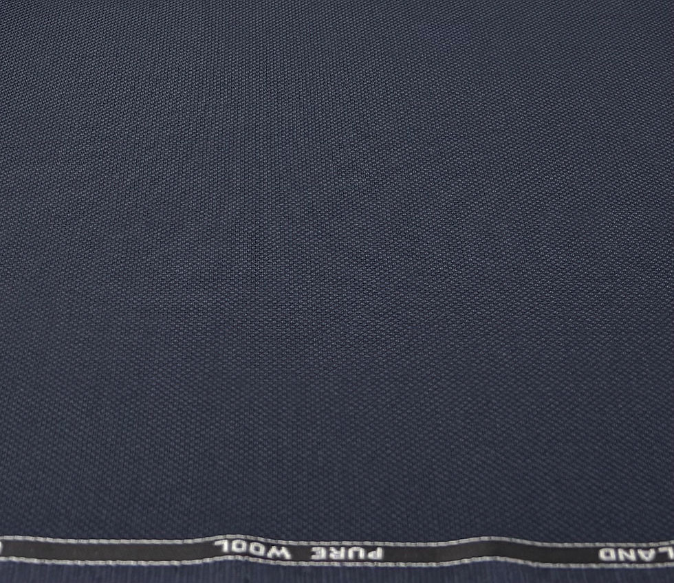 Thumbnail: Navy Birdseye Pure Wool Suiting & Thobe Fabric - 3.50 Meters