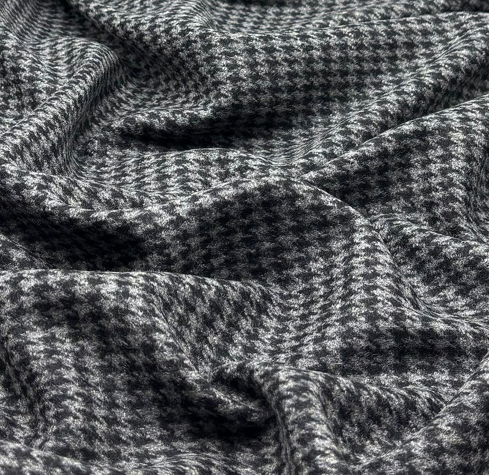 Thumbnail: Grey Dogtooth Wool Tweed Fabric By Fox Brothers - 2.20 Meters