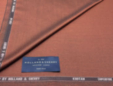 Rust Red Herringbone 100% Silk Fabric By Holland & Sherry - SOLD PER METER
