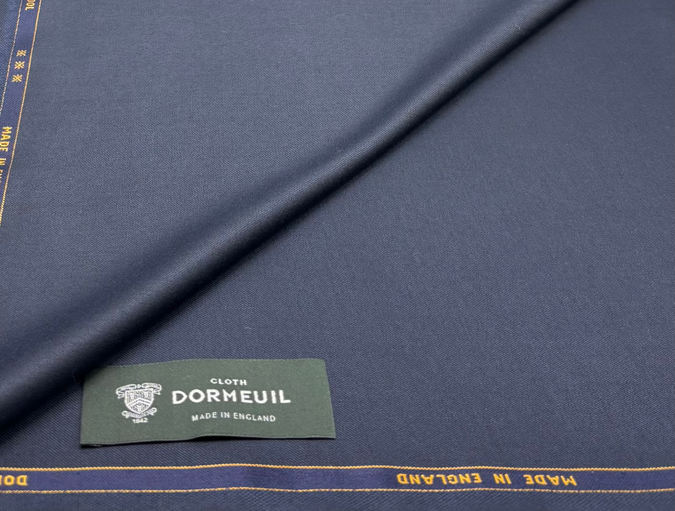 Navy Super 120s Wool Suiting & Thobe Fabric By Dormeuil- 4.0 Meters