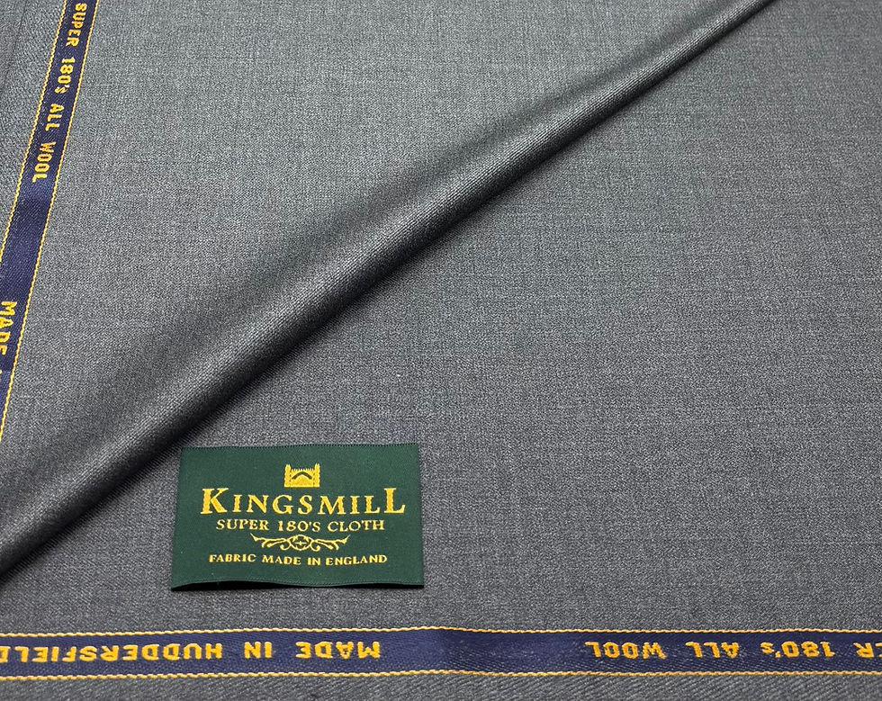 Grey Super 180s Wool Fabric Made in England - 3.50 Meters