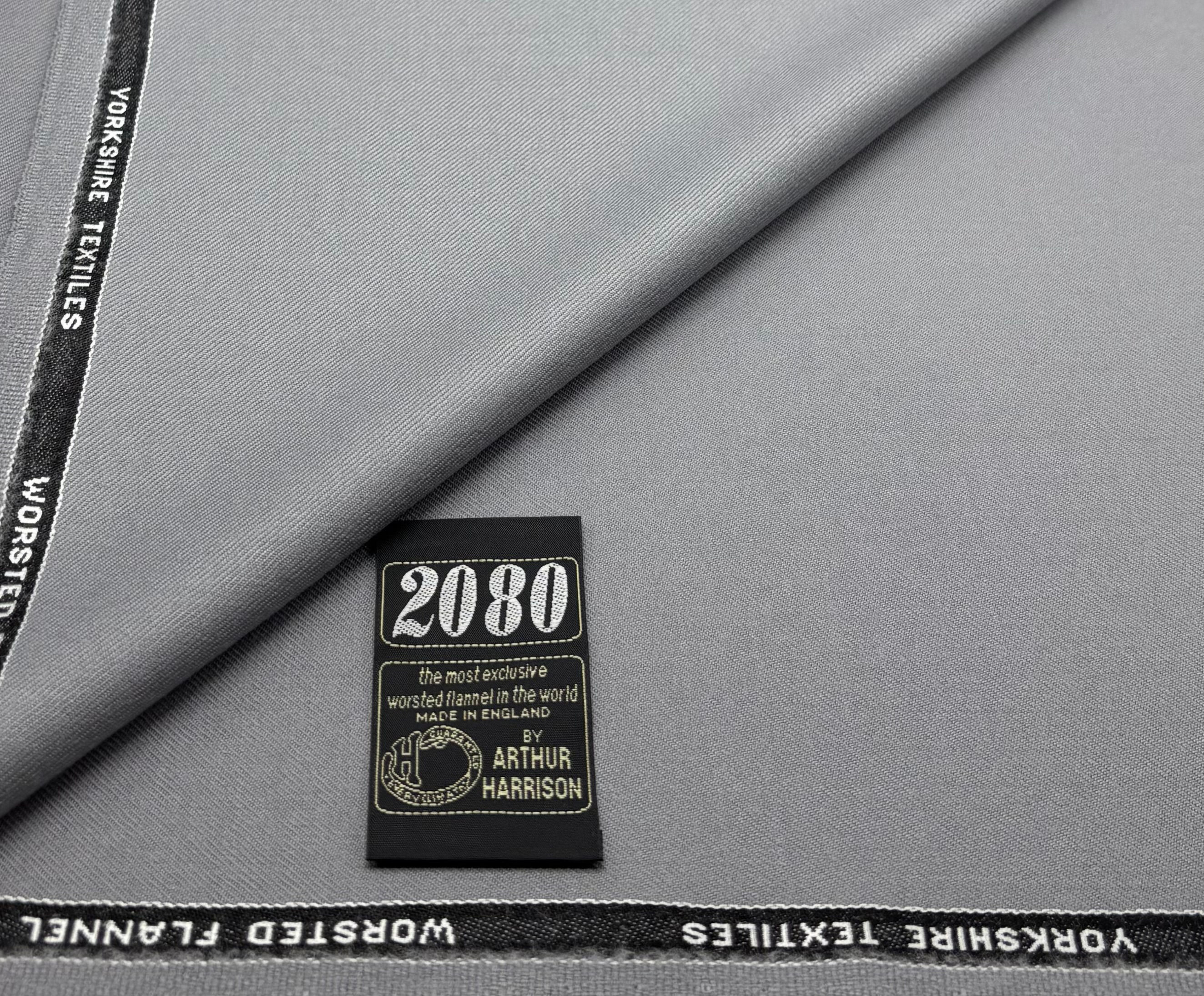 Plain Light Grey English Flannel Wool Textile Fabric