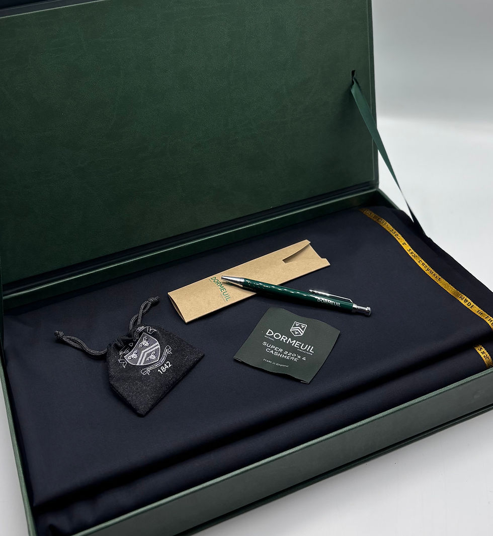 الصورة المصغرة: Midnight Navy Super 220s Wool & Cashmere Fabric By Dormeuil - 3.50 Meters