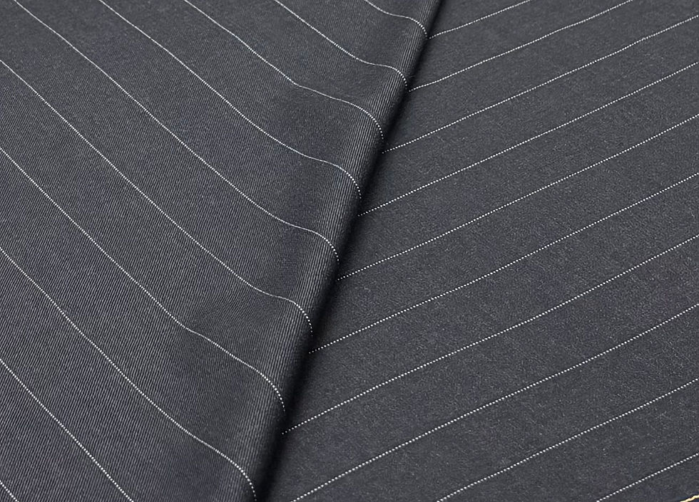 الصورة المصغرة: Charcoal Grey Stripe Super 180s Wool By Holland & Sherry - 3.50 Meters