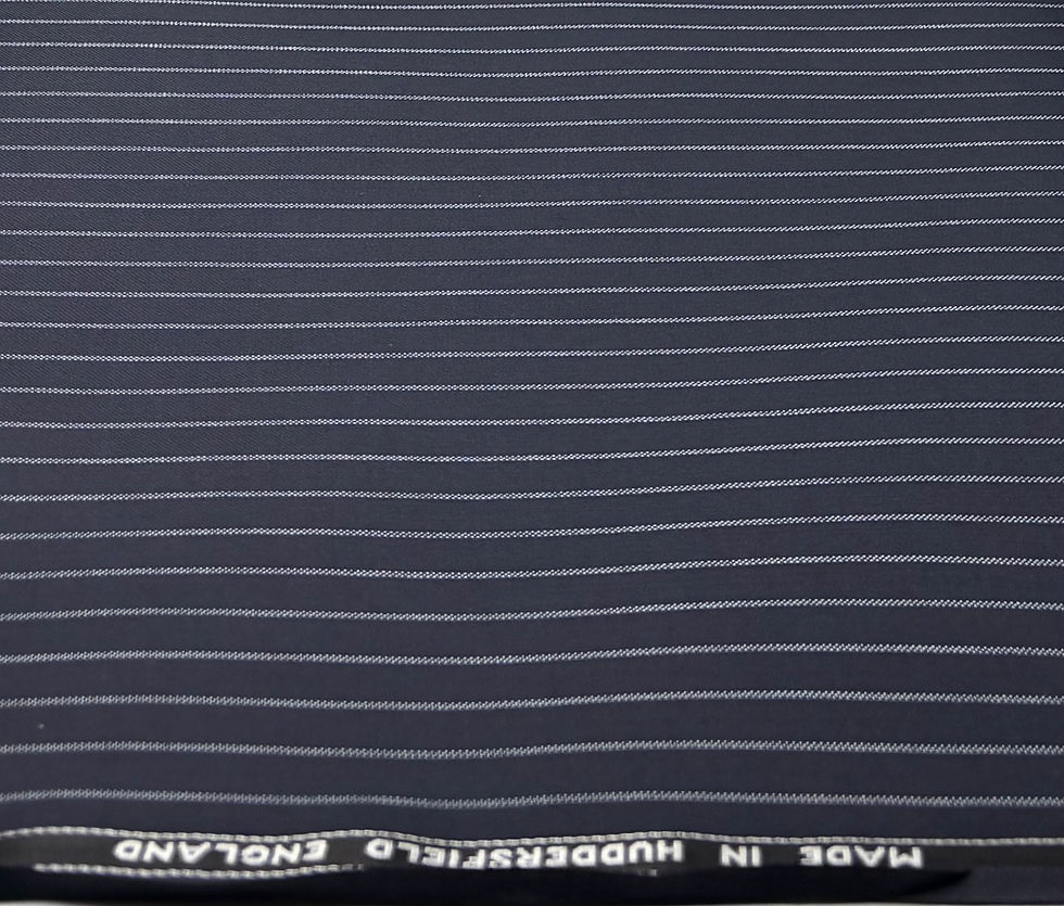 الصورة المصغرة: Blue Pinstripe Wool & Cashmere Fabric By Bower Roebuck - 3.70 meters