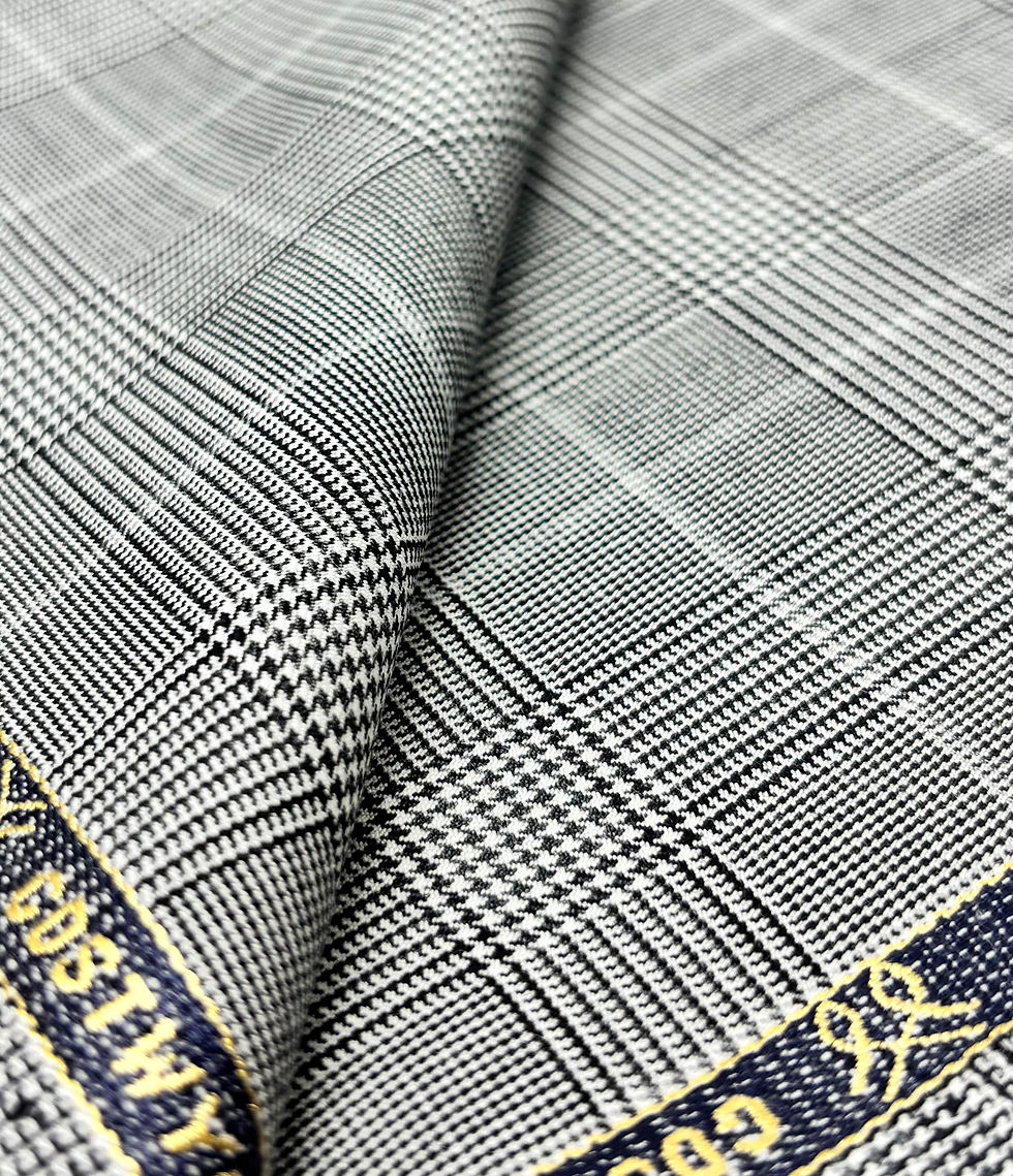 Thumbnail: Grey Prince Of Wales Super 170s Wool By Holland & Sherry - 3.90 Meters