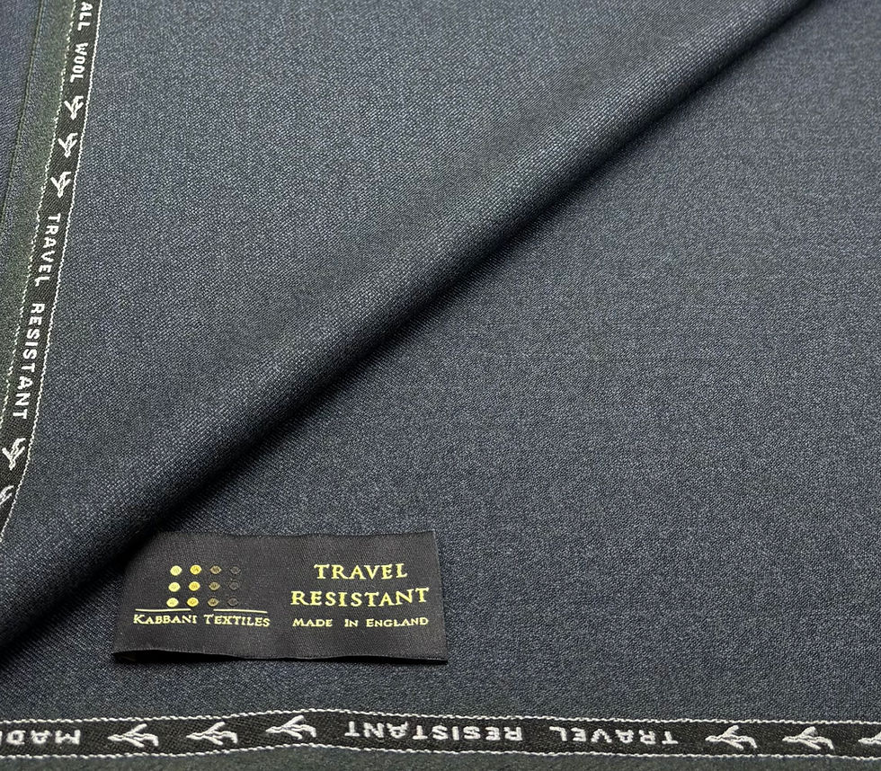 Blue / Green Winter Twist Weave Wool Textile Fabric 400g