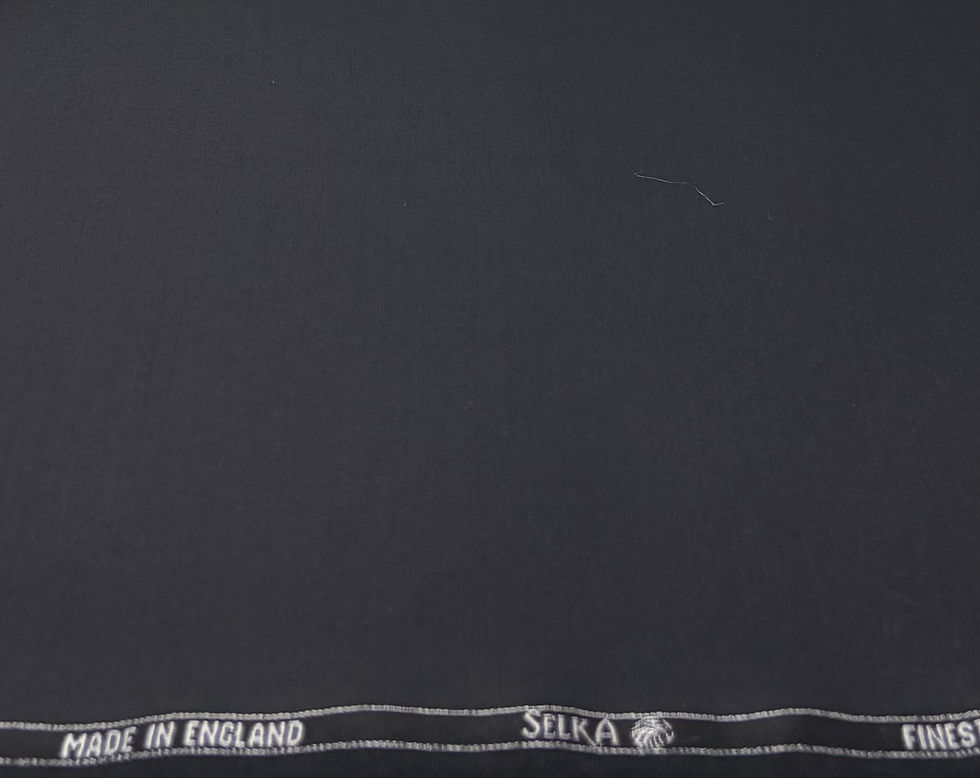 Thumbnail: Black Super 160s Wool & Cashmere Fabric By Selka - 3.50 Meters.