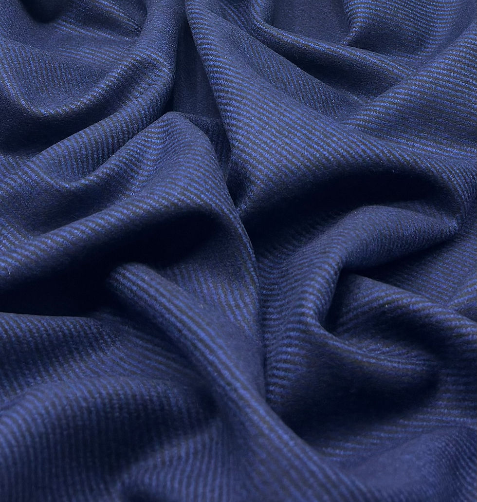 Thumbnail: Navy Blue Twill Wool Tweed Fabric By Fox Brothers - 3.0 Meters