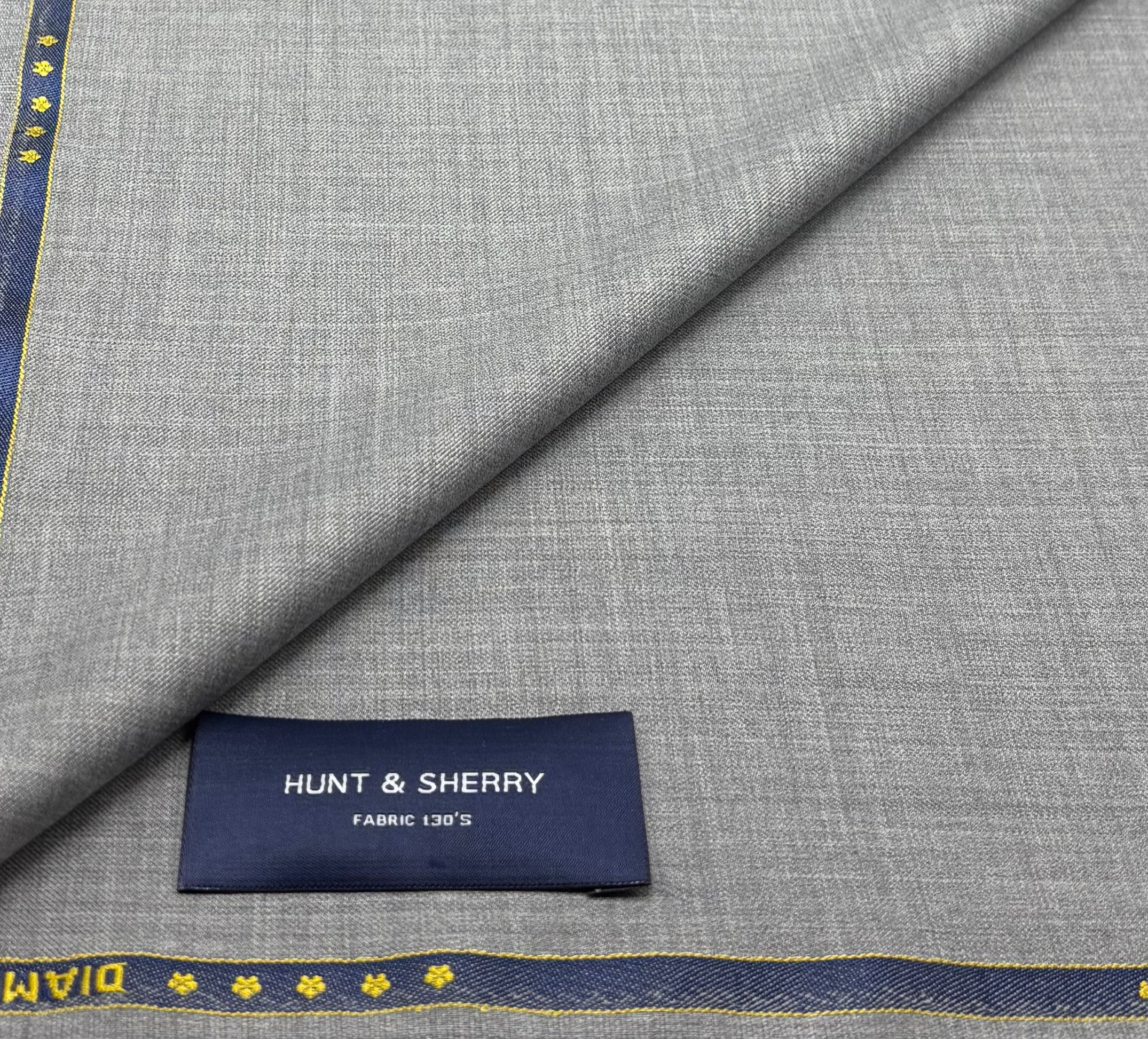 Light Grey 150s Wool Blended Fabric By Hunt & Sherry