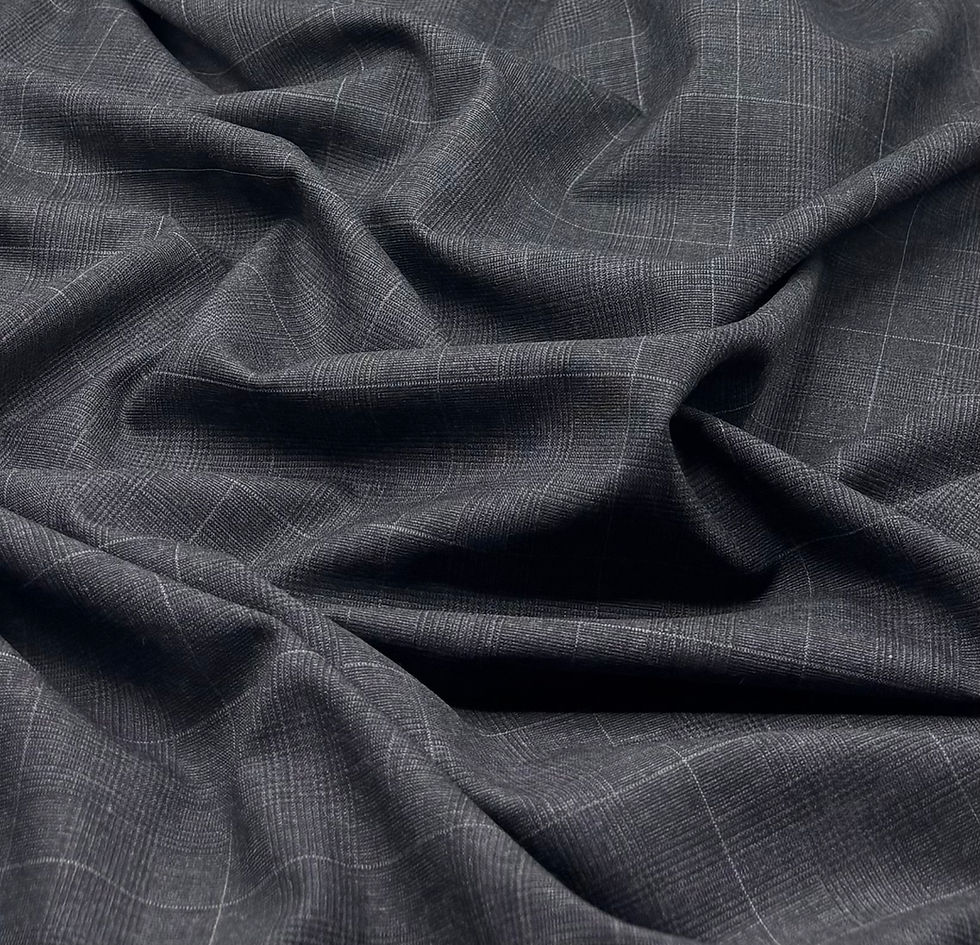 Thumbnail: Grey & Purple Check 100% Escorial wool Fabric By Escorial - 2.50 Meters