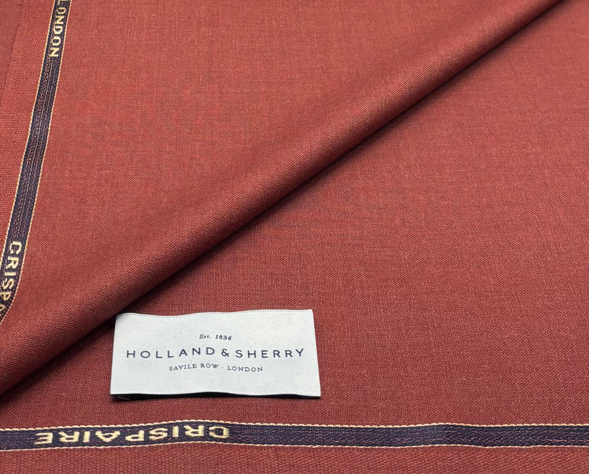 Plain Red CRISPAIRE Wool Fabric By Holland & Sherry - 4.0 Meters