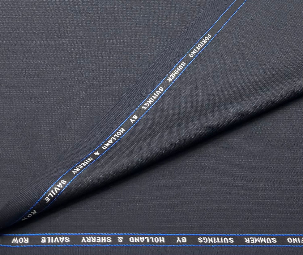الصورة المصغرة: Midnight Navy Stripe Super 120s Wool Blended By Holland & Sherry - 4.40 Meters
