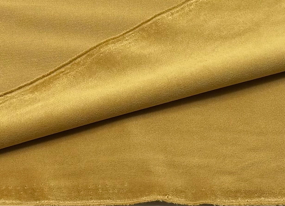 Thumbnail: Mustard Yellow 100%  Polyester Velvet Fabric - SOLD PER METER