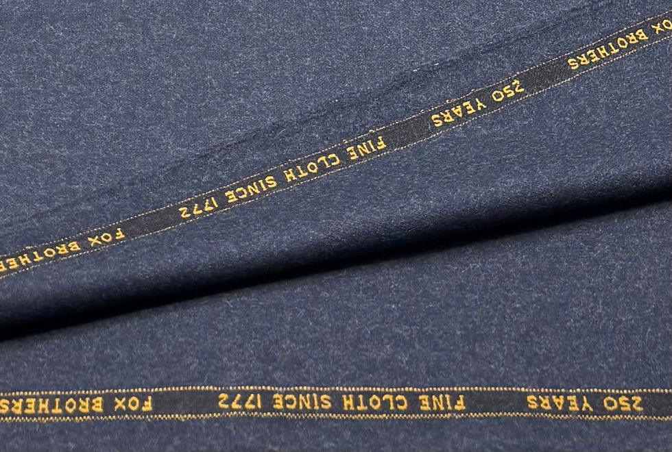 الصورة المصغرة: Blue 250 Years Flannel Wool Fabric By Fox Brothers - 2.0 Meters