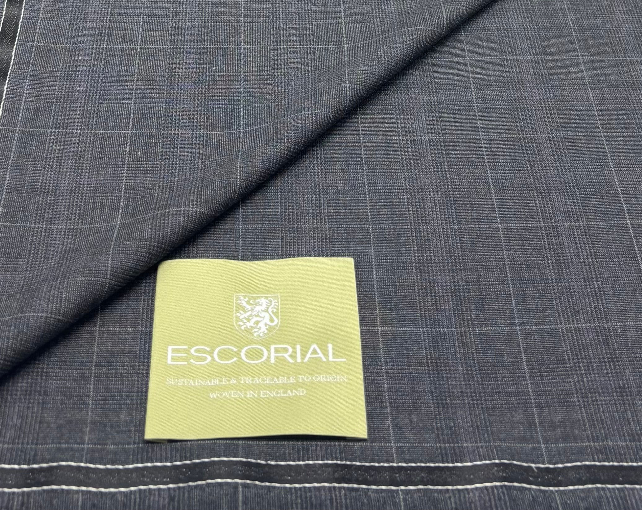 Grey & Purple Check 100% Escorial wool Fabric By Escorial - 2.50 Meters