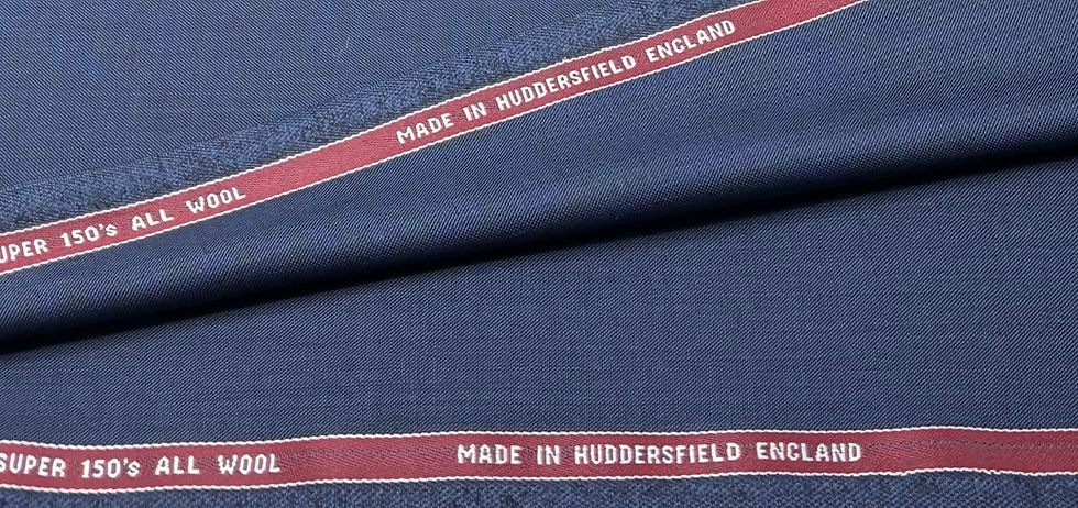 Thumbnail: Blue Pick & Pick Super 150s Wool Fabric Made in England - 3.50 Meters