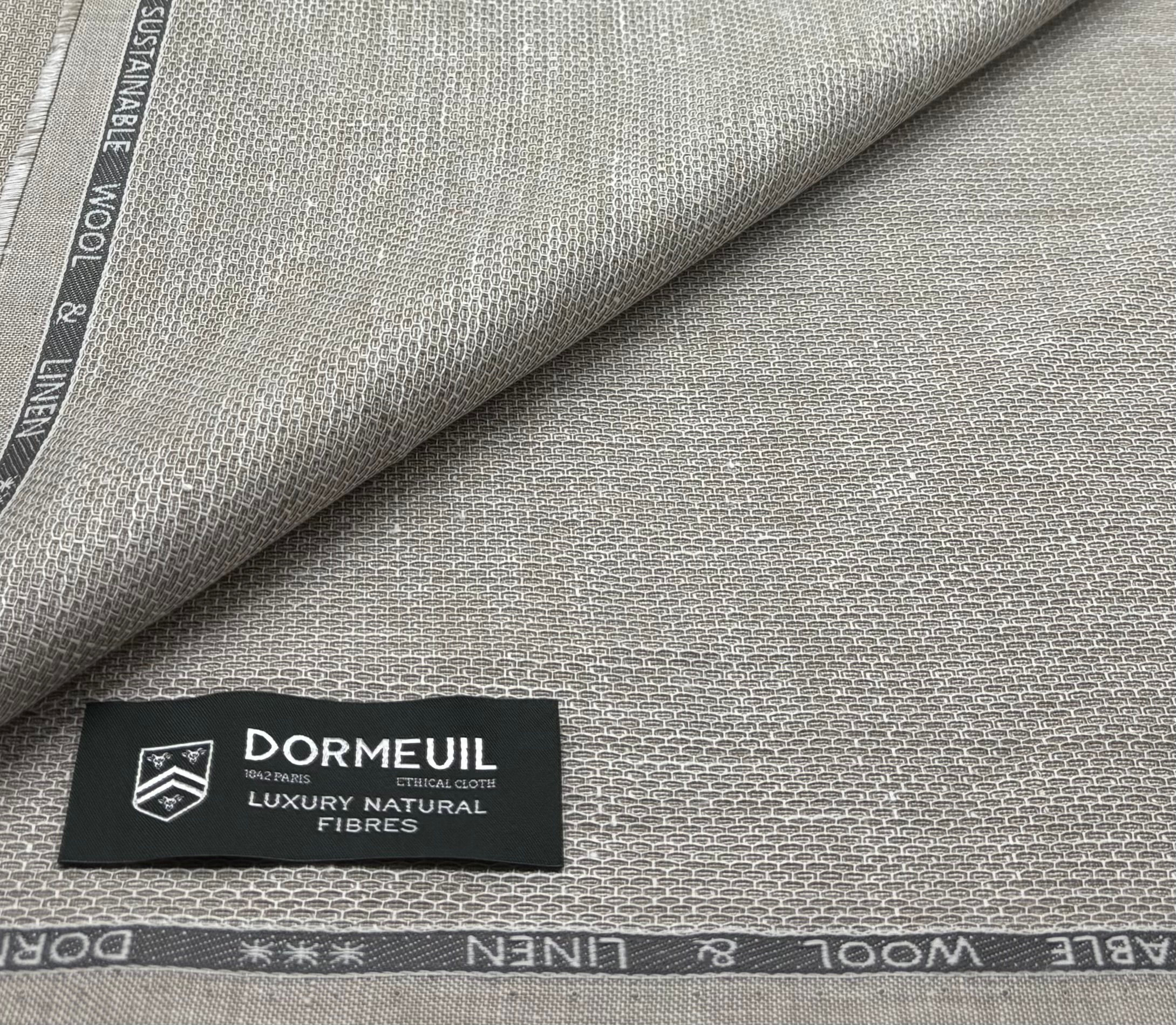 Beige Geometric Linen & Wool Fabric NATURALS By Dormeuil - By The Meter