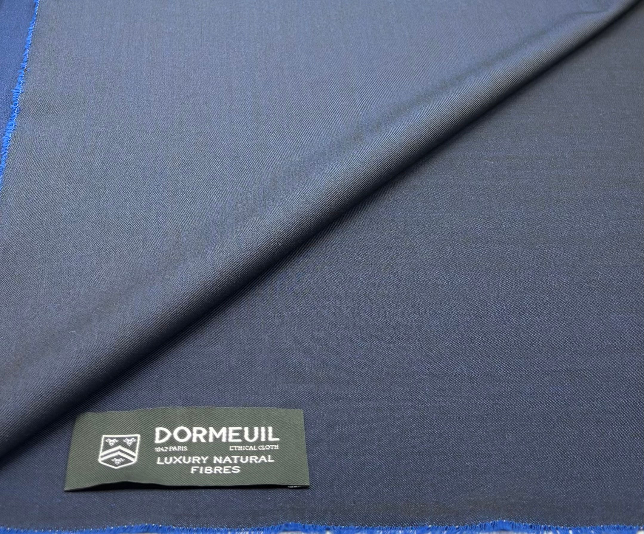Iridescent Blue Wool & Cotton Fabric Made By Dormeuil - SOLD PER METER