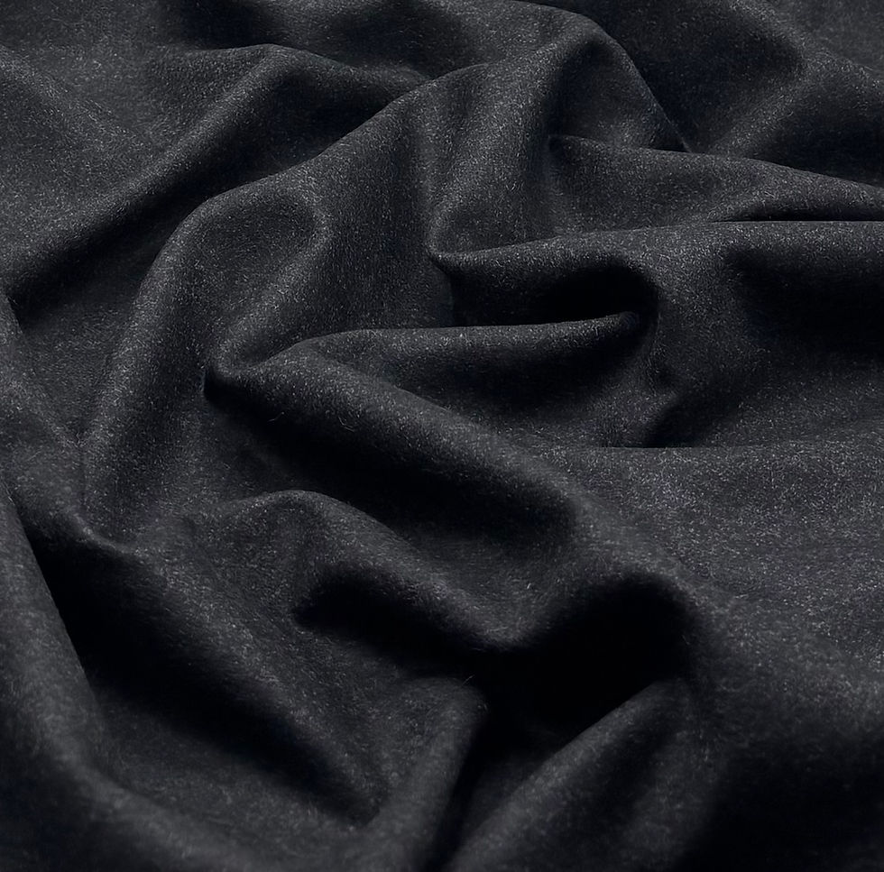 Thumbnail: Charcoal Grey Oxbridge Flannel Wool Fabric By William Halstead - 3.50 Meters