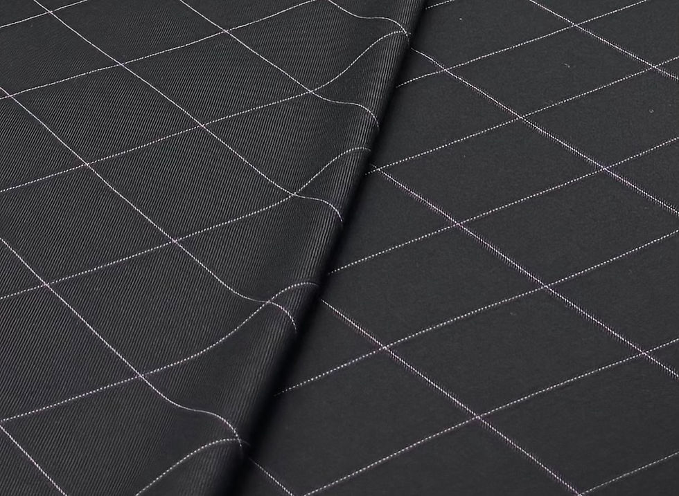 Thumbnail: Black & Purple Check Super 180s Wool Fabric By Holland & Sherry - 3.75 Meters