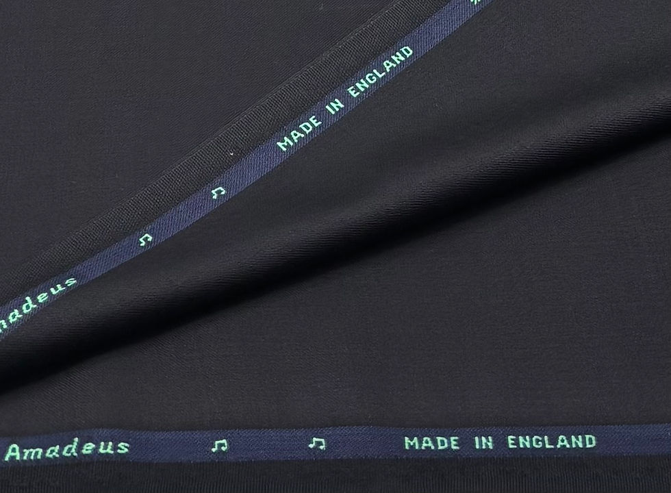 الصورة المصغرة: Plain Black AMADEUS All Wool Textile Fabric - 3.50 Meter