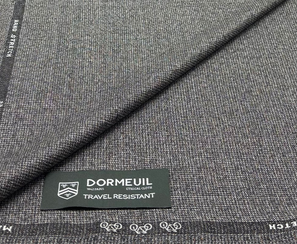 الصورة المصغرة: Grey & Brown All Wool Textile Fabric -TRAVEL RESISTANT - 3.50 Meters