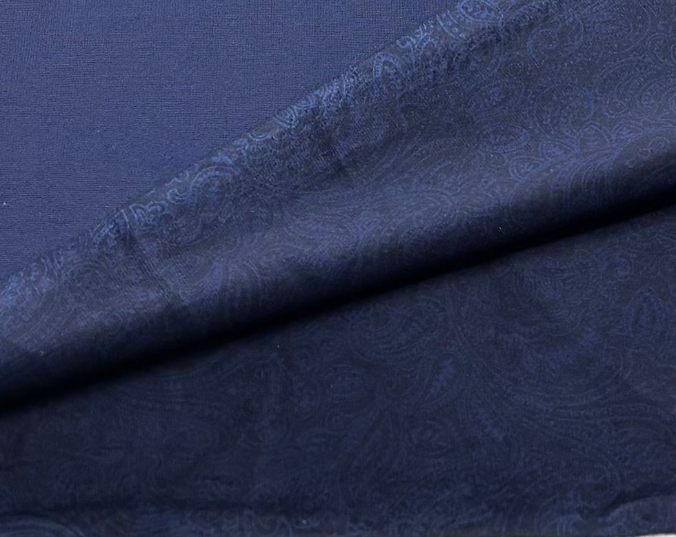 Thumbnail: Blue Paisley 100%  Polyester Velvet Fabric - SOLD PER METER