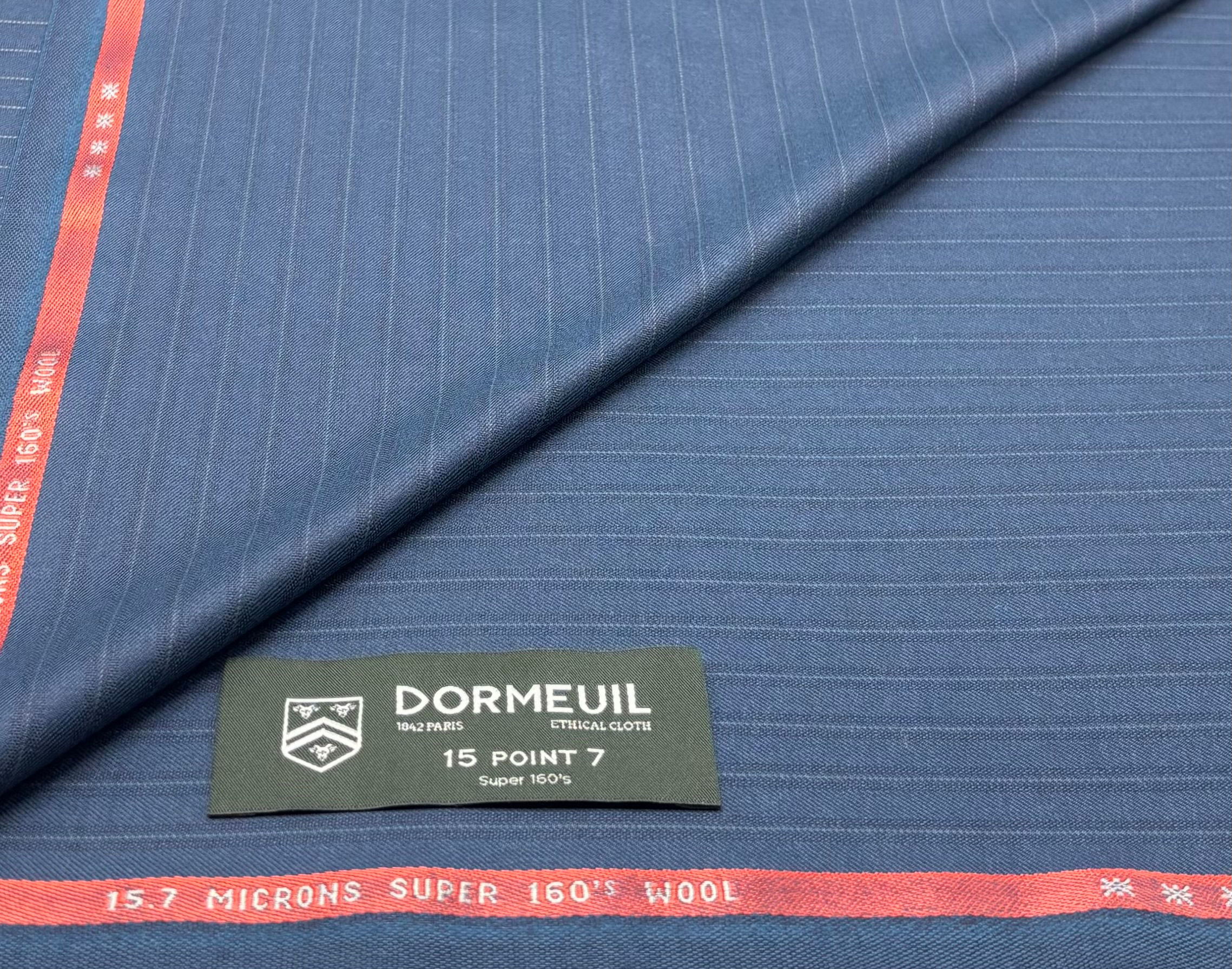 Teal / Blue Stripe 15.7 Super 160s Wool Textile Fabric - 3.50 Meters