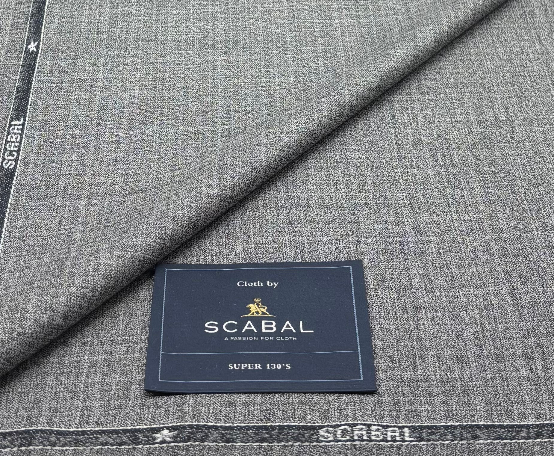 Grey Super 130s Wool Suiting & Thobe Fabric By Scabal - 4.0 Meters